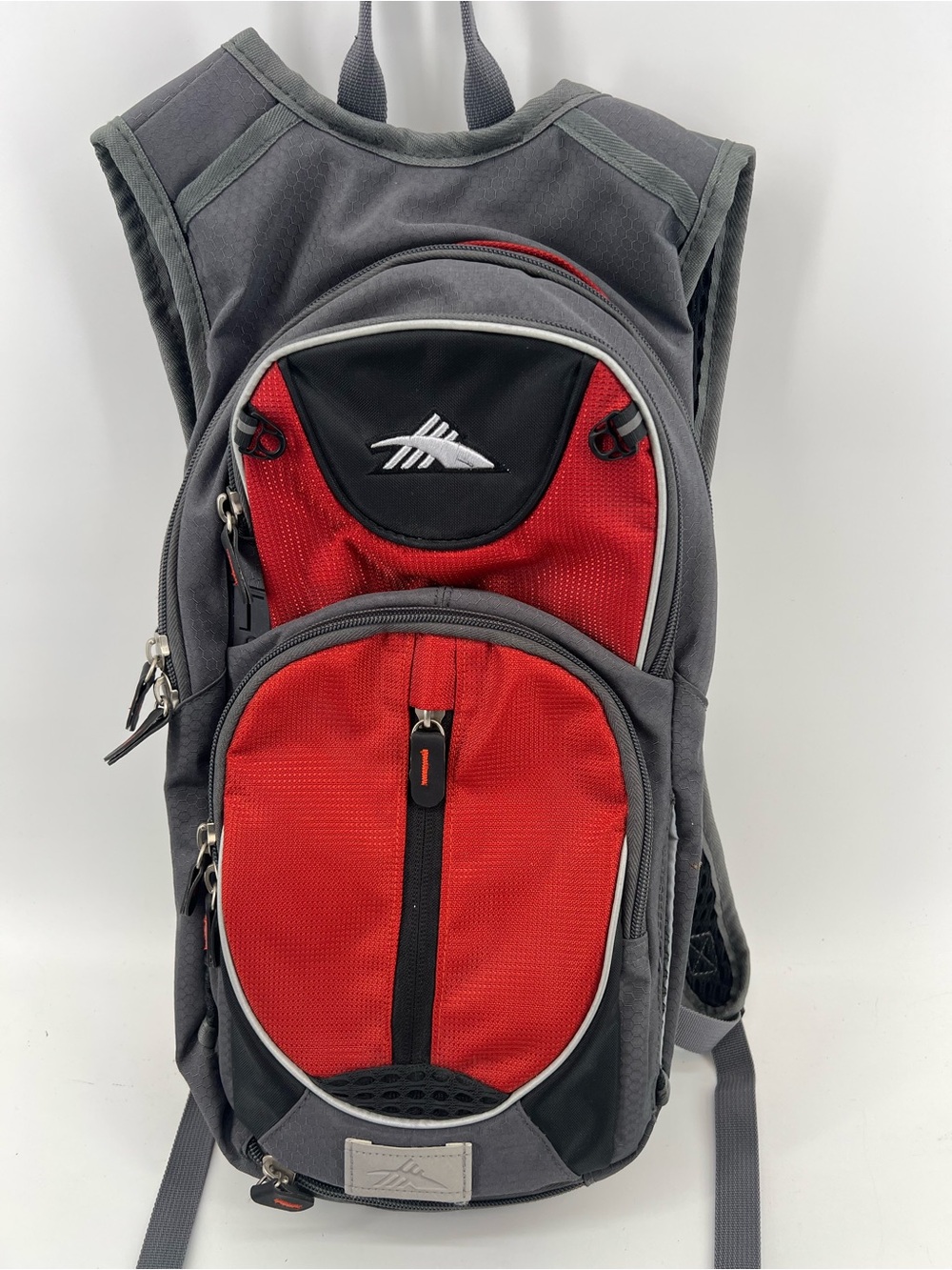 High Sierra Hydration Backpack Red Gray Hiking Cycling Walking No Bladder Clean